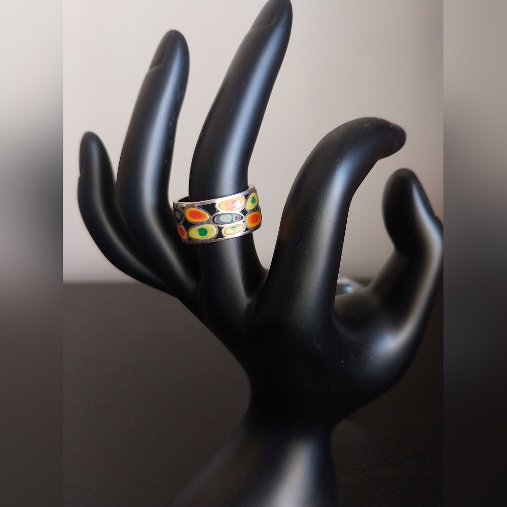 Sterling Silver Enamel Ring - Picture 10 of 15